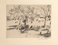 Lovis Corinth | Landschaft mit Kühen | Radierung mit...