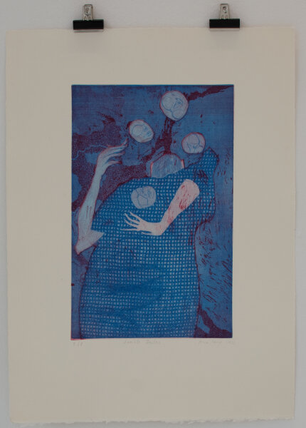 Arina Heinze - dunkle Zeiten - 2022 - Aquatinta, Vernis Mou, Strichätzung auf Hahnemühle-Bütten, Auflage 8 - K2