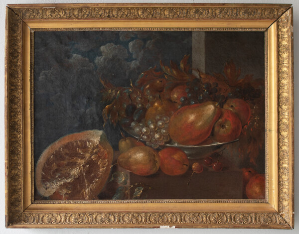 Neapolitanisch - Stillleben mit Früchten und Kürbis - 17. Jahrhundert - Ölgemälde