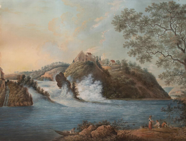 Johann Heinrich Bleuler - Der Rheinfall von Schaffhausen (Schweiz) - um 1800 - Gouache