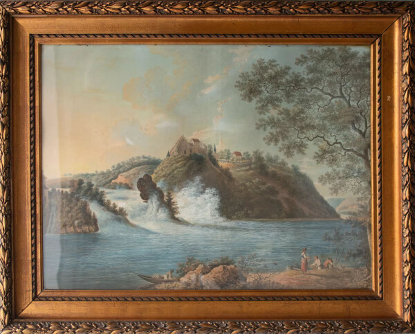 Johann Heinrich Bleuler - Der Rheinfall von Schaffhausen (Schweiz) - um 1800 - Gouache