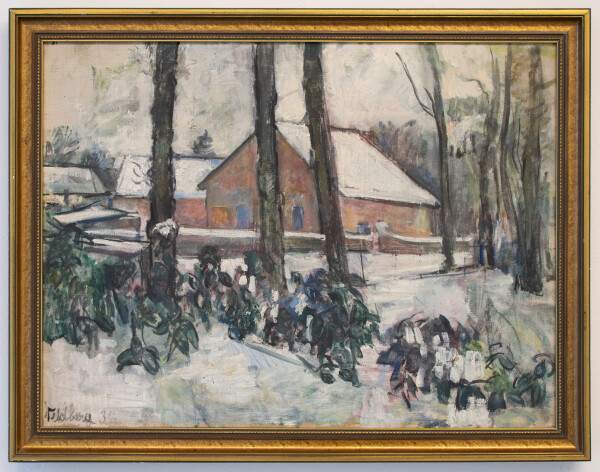 Lore Feldberg-Eber - Gehöft im Winter - 1937 - Ölgemälde