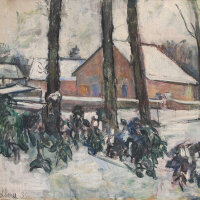 Lore Feldberg-Eber - Gehöft im Winter - 1937 - Ölgemälde