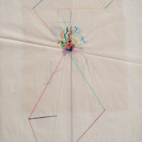 Karlheinz Schäfer - Buchobjekt mit Faserstift - 1974 - Collage, Faserstift und Rundkopfklammer