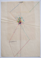 Karlheinz Schäfer - Buchobjekt mit Faserstift - 1974 - Collage, Faserstift und Rundkopfklammer