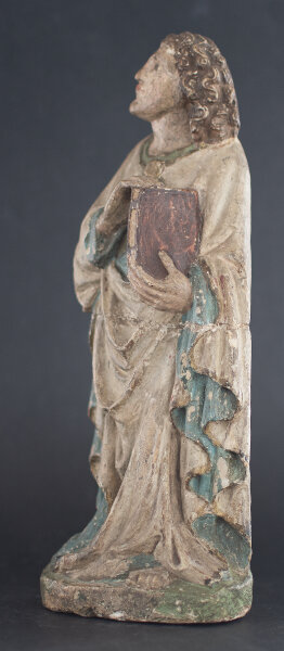 Brandenburgisch? - Evangelist - um 1420 - Sandstein, neu farbig und teils gold gefasst