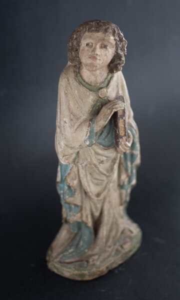 Brandenburgisch? - Evangelist - um 1420 - Sandstein, neu farbig und teils gold gefasst