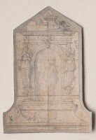 Florentinisch - Epitaphentwurf - um 1550 - Schwarze Feder, grau laviert