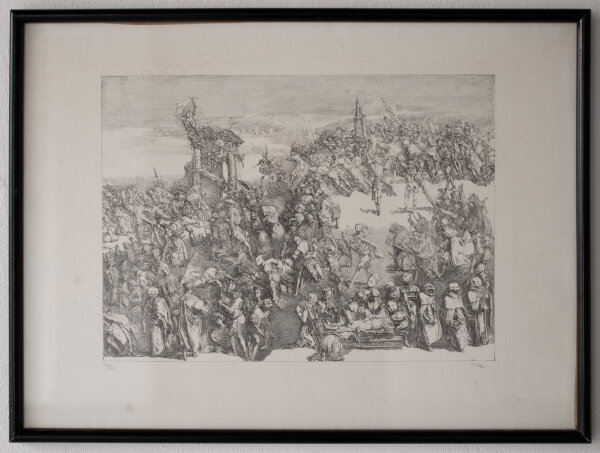 Werner Tübke - Ende der Narrengerichtsbarkeit - 1981 - Kreidelithografie