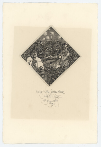 Albín Brunovský - Siting in the Garden House - 1975 - Radierung