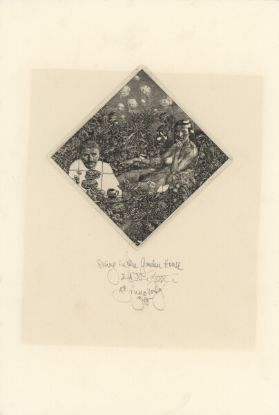 Albín Brunovský - Siting in the Garden House - 1975 - Radierung