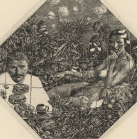 Albín Brunovský - Siting in the Garden House - 1975 - Radierung