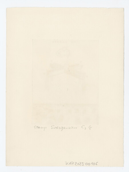 Stasys Eidrigevicius - Exlibris Saja K. - 1976 - Aquatintaradierung in Schwarz und Dunkelgrün