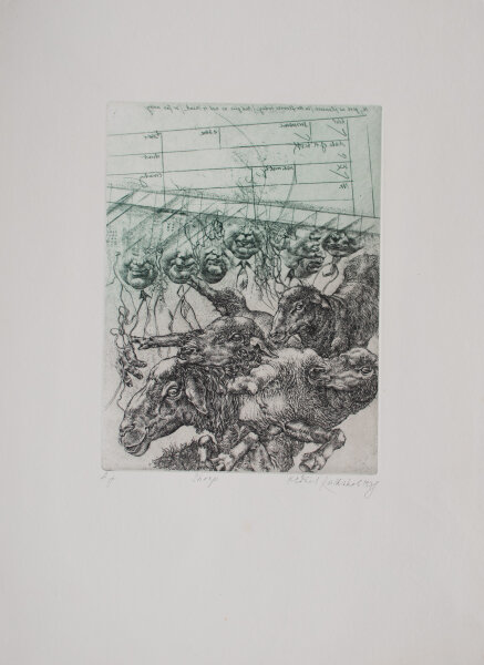 Oldrich Kulhánek - Sheep - 1978 - Farbradierung