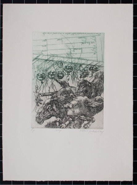 Oldrich Kulhánek - Sheep - 1978 - Farbradierung