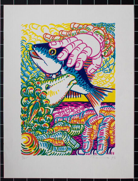 Helmut Thoma - Fisch und Schaf - 1973 - Farbserigrafie