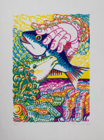 Helmut Thoma - Fisch und Schaf - 1973 - Farbserigrafie