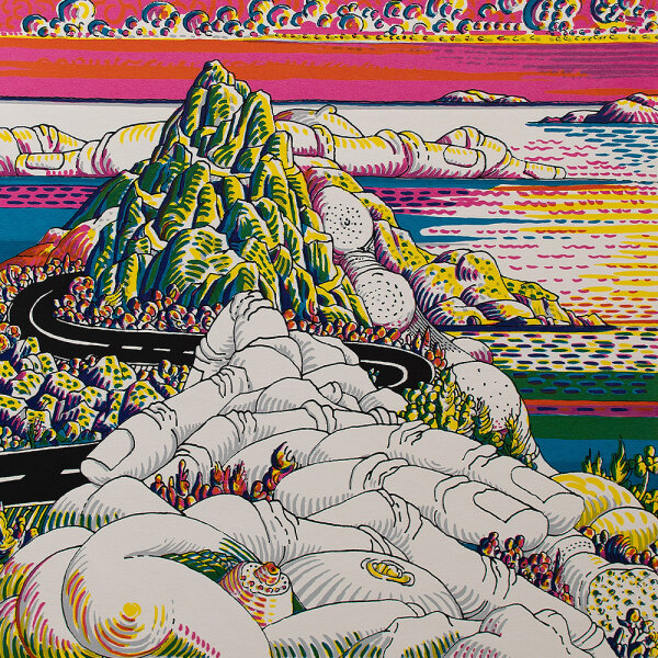 Helmut Thoma - Landschaft mit Straße - 1972 - Farbserigrafie