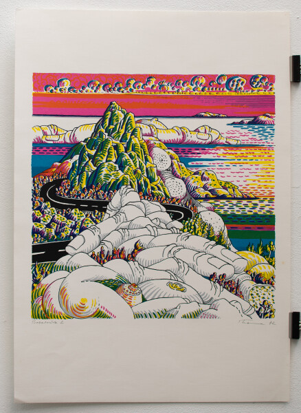 Helmut Thoma - Landschaft mit Straße - 1972 - Farbserigrafie