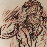Fritz Zalisz - Selbstporträt - undatiert - Kreide