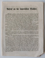 Königreich Bayern - Aufruf zur Wahl der Volksvertretung im deutschen Bund - vor Mai 1848