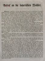 Königreich Bayern - Aufruf zur Wahl der Volksvertretung im deutschen Bund - vor Mai 1848
