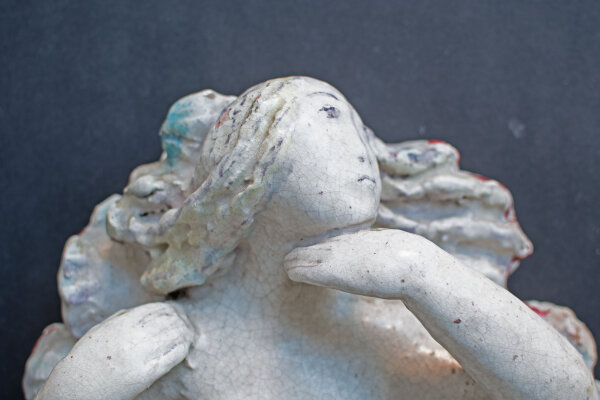 Max Laeuger - Stehender Frauenakt vor Wellenornament - Um 1930 - Majolika