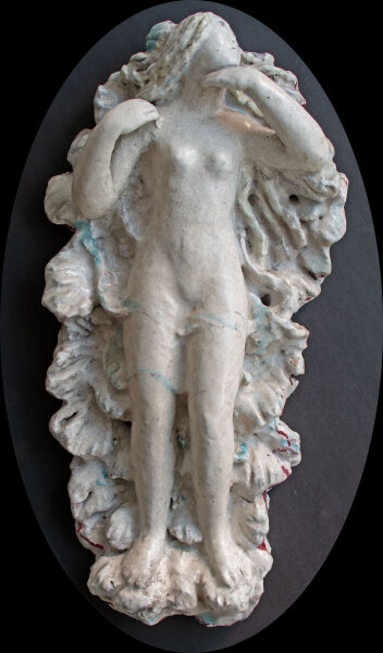 Max Laeuger - Stehender Frauenakt vor Wellenornament - Um 1930 - Majolika