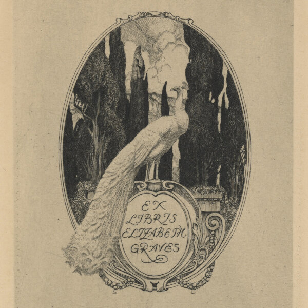 Sigmund Lipinsky - Exlibris Elizabeth Graves - 1925 - Kaltnadelradierung mit leichtem Plattenton