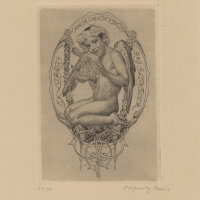 Sigmund Lipinsky - Amor Omnia Vincit - Exlibris G&G G. Lingler - 1922 - Kaltnadelradierung mit leichtem Plattenton
