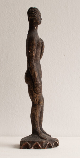 Fritz Zalisz - Stehender Frauenakt - Anfang 20. Jahrhundert - Gips, dunkelbraun über rotbraun gefasst