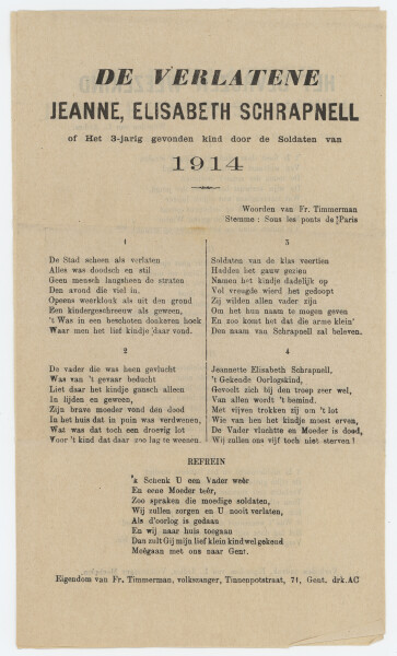 Hans Heinrich Bockwitz - Materialsammlung zum belgischen Widerstand gegen die deutsche Besatzung - 1914-1918