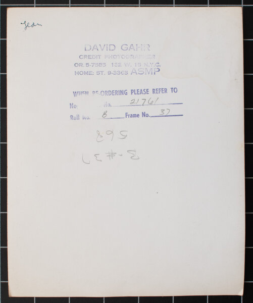 David Gahr | Jean Tinguely | Fotografie | 1960