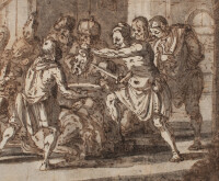 Flämischer Künstler | Enthauptung Johannes des Täufers | Braune Feder und Tusche, laviert | um 1600