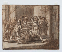 Flämischer Künstler | Enthauptung Johannes des Täufers | Braune Feder und Tusche, laviert | um 1600