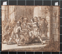 Flämischer Künstler | Enthauptung Johannes des Täufers | Braune Feder und Tusche, laviert | um 1600