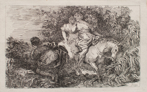 Jean Honoré Fragonard | La Fuite de Clélie | Radierung | 1763-64