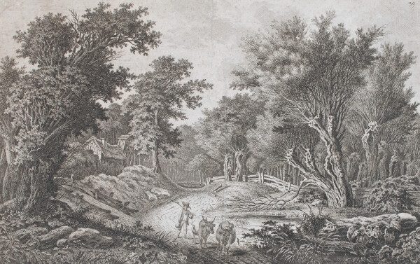 Carl Wilhelm Kolbe I | Landschaft mit Viehhirte und Hütte | Radierung | 2. Hälfte 18. Jhd.