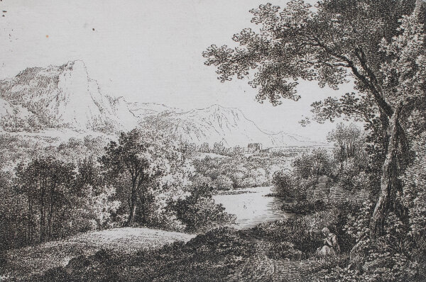 Martin von Molitor | Der in der Ferne sich verlierende Fluß | Radierung | Um 1795