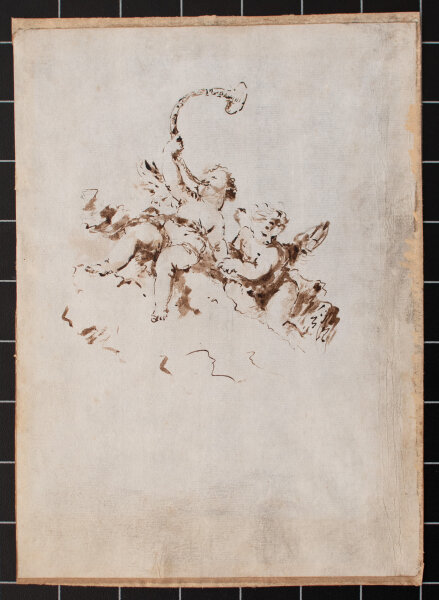 Venezianischer Künstler | Zwei Putten | Tuschfeder, laviert über Bleistift | 18. Jhd.