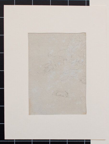 Johann Georg von Dillis | Weg im Gebirge mit überhängendem Fels | Tusche, laviert über Bleistift | Spätes 18. Jhd.