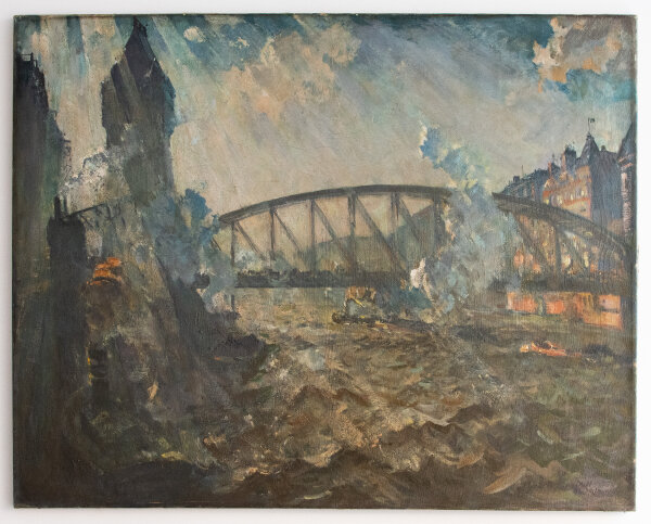 Ulrich Hübner | Freihafen Hamburg | Ölmalerei | 1914