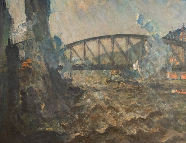 Ulrich Hübner | Freihafen Hamburg | Ölmalerei | 1914