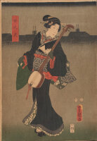 Utagawa Kunisada (Toyokuni III) | Geisha mit Shamisen |...