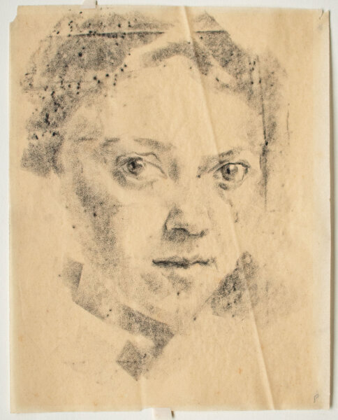 Paula Lauenstein | Ich II | Zeichnung mit schwarzer Fettkreide | 1918