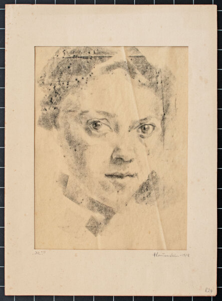 Paula Lauenstein | Ich II | Zeichnung mit schwarzer Fettkreide | 1918