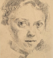 Paula Lauenstein | Ich II | Zeichnung mit schwarzer Fettkreide | 1918