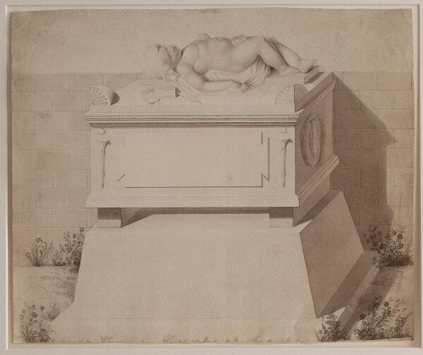 Deutscher Künstler des 18./19. Jhd. | Kinderkenotaph | Feder und Tusche, laviert über Bleistift | 1. Viertel 19. Jhd.