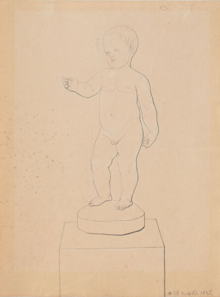 Künstler des 18./19. Jhd. | Skulpturenstudien | Bleistift bzw. Kohlestift, weiß gehöht | 1835/1844