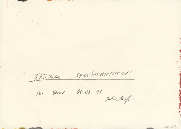 Julius Hofmann | Skizze "Sperbermotorrad" | Mischtechnik | 2011